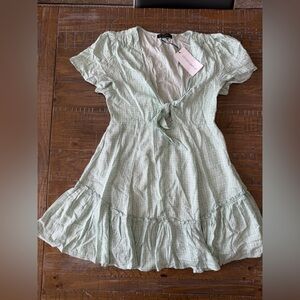 Cotton Candy Mint Green Textured Dress